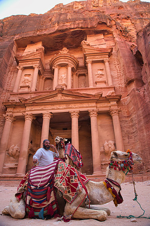 Petra Phone Man and His Camels